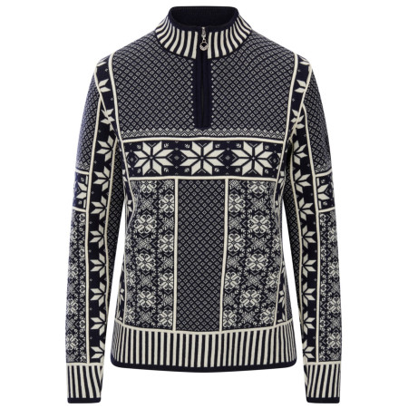 Bluză femei Dale of Norway Vardåsen Fem Sweater albastru închis/alb Marine Offwhite