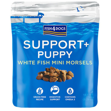 Recompense pentru câini Fish4Dogs Puppy White Fish Morsels Digestion 150g
