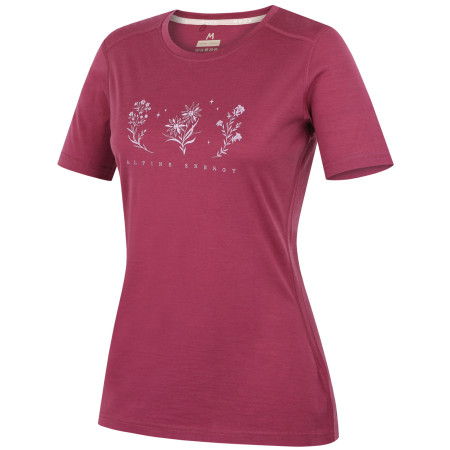 Tricou femei MOOA Merino Lyolite Bloom 150 Short roz dark pink