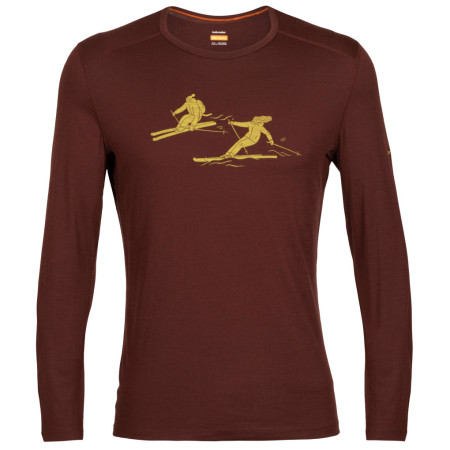 Tricou bărbați Icebreaker 200 Oasis LS Crewe Last Run maro