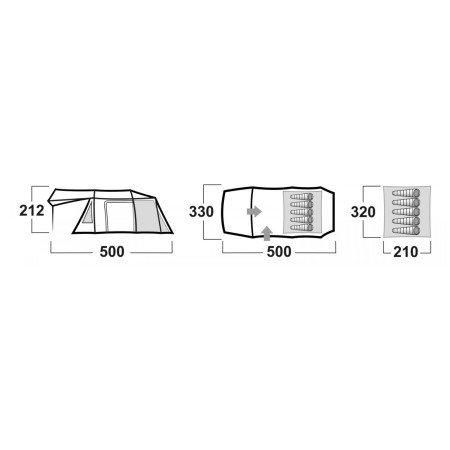 Cort de familie Husky Caravan Dural 12