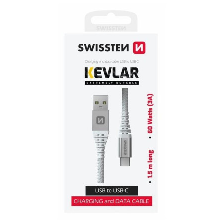 Cablu Swissten Kevlar USB / USB-C 1,5 m