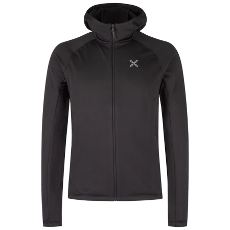 Hanorac funcțional bărbați Montura Fadis Grid Hooded Maglia negru Black