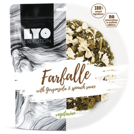 Lyo food  Farfalle cu gorgonzola cu spanac 370 g