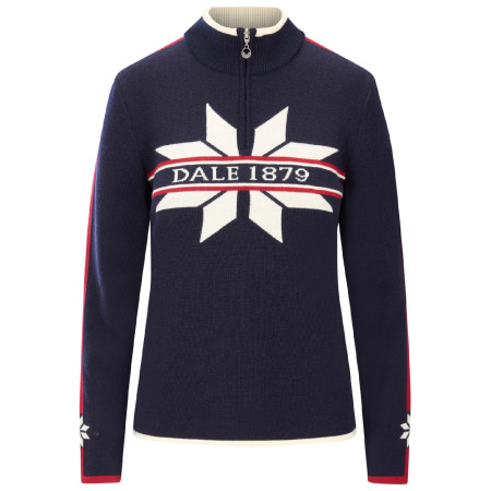 Bluză femei Dale of Norway Nåle Fem Sweater albastru/alb Navy Offwhite Red Rose