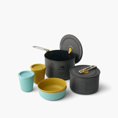 Set vase Sea to Summit Frontier UL Two Pot Cook Set 2P 6 Piece gri/albastru