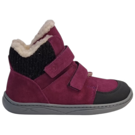 Încălțăminte barefoot pentru copii beBare 3555TY Bordeaux roz/violet BORDEAUX