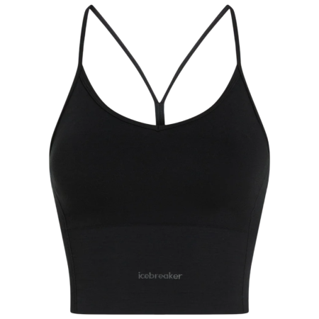 Bustieră Icebreaker Merino Blend 260 Seamless Rib Strappy Tank negru BLACK