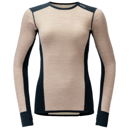Tricou funcțional femei Devold Reverso Merino Shirt Wmn negru/bej Stone
