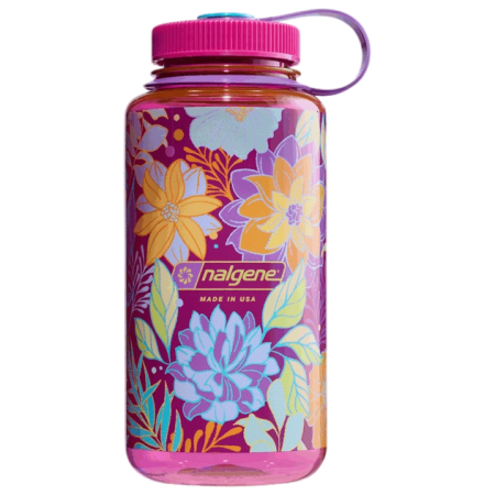 Sticlă Nalgene Wide Mouth Psychedelic Botanical 1000 ml roz Magenta/Botanical Florals