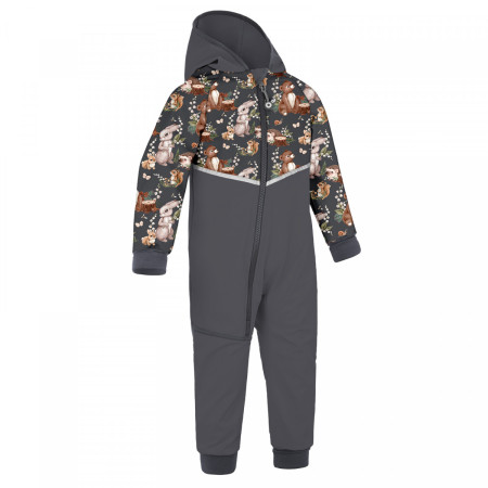 Salopetă copii Unuo Batolecí softshellová kombinéza Fleec maro