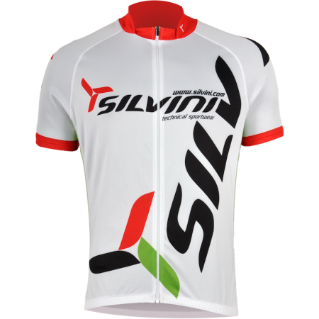 Tricou ciclism bărbați Silvini Team MD257 alb White