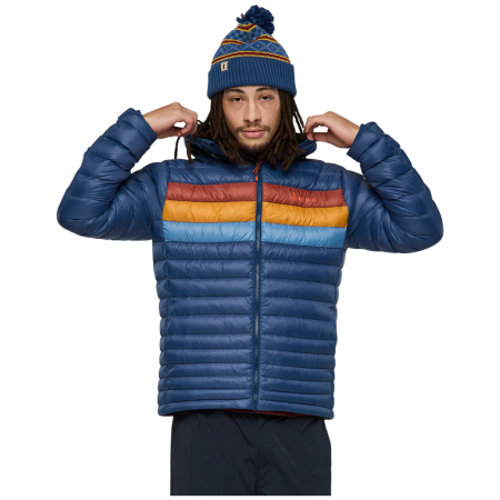Geacă de puf bărbați Cotopaxi M'S Fuego Down Hooded Jacket albastru închis Deep Sea Stripes