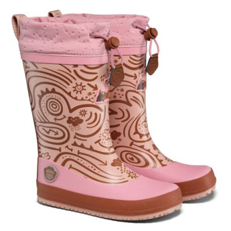 Cizme de cauciuc copii Affenzahn Rainboot Vegan Puddly Deer roz Deer