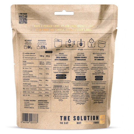 Mâncare deshitradată Lyo food Granola cu cacao și căpșuni 270 g