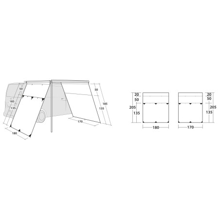 Perete pentru adăpost Outwell Fallcrest Side Panel Set