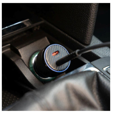 Adaptor Swissten Car Charger 2X USB-C PD, 50W + cabel USB-C / USB-C, 1 m