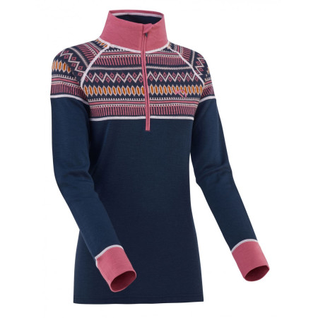 Tricou funcțional femei Kari Traa Løkke H/Z albastru/roz marin