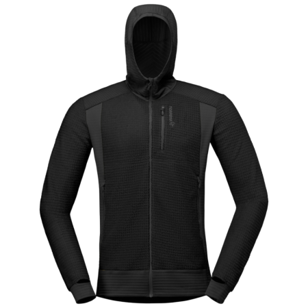 Hanorac funcțional bărbați Norrona falketind Alpha120 Zip Hood negru Caviar Black