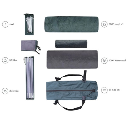 Cort cu antreu Zulu Dome 3 Black Long