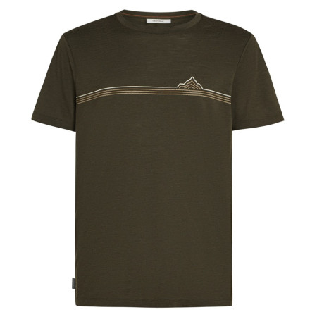 Tricou bărbați Icebreaker Men Merino 150 Tech Lite SS Tee Range Stripes maro închis DK Loden