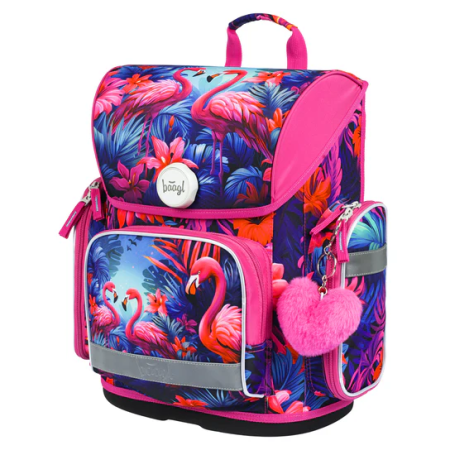 Ghiozdan clase primare Baagl Ergo roz Plameňáci