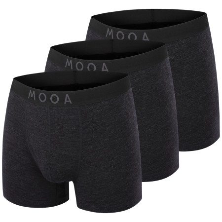 Boxeri bărbați MOOA MerinoSilk 4in 3-pack negru black melange