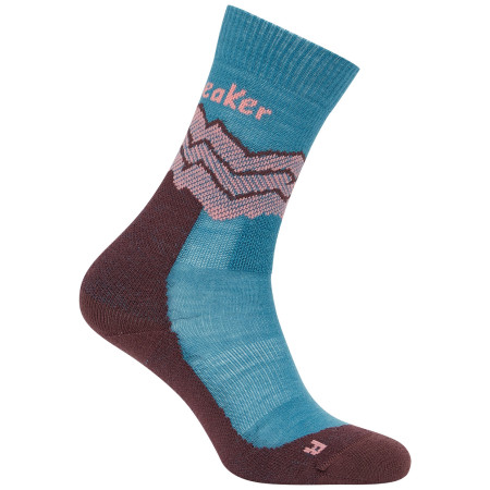 Șosete femei Icebreaker Women Merino Hike+ Medium Crew Across the Peaks albastru Topa/Jav/Aci Pi