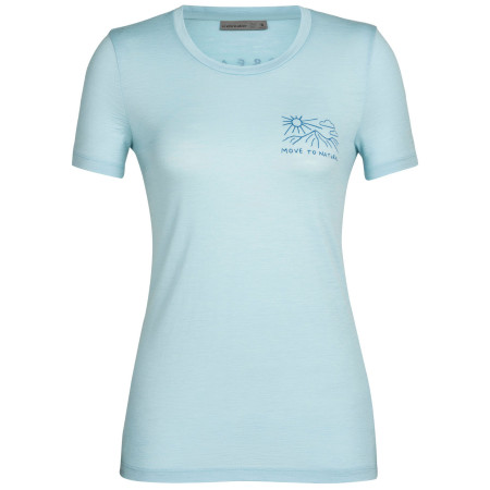 Tricou femei Icebreaker Women Tech Lite II SS Tee Mountain Lake albastru deschis