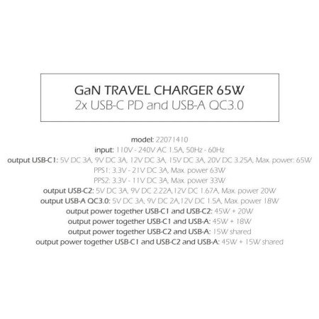 Adaptor Swissten GaN Travel Charger 2X USB -C + USB-A
