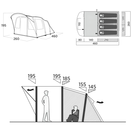 Cort de familie - 4 persoane Easy Camp Senja 4 Air