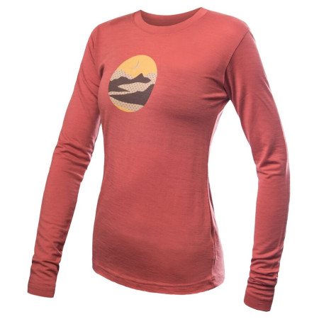 Tricou funcțional pentru femei cu mânecă lungă Sensor Merino Active Triglav portocaliu/ terracotta