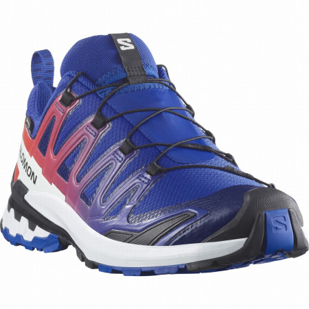 Încălțăminte bărbați Salomon Xa Pro 3D V9 Gore-Tex Equipe albastru/roșu Surf The Web / Fiery Red / White