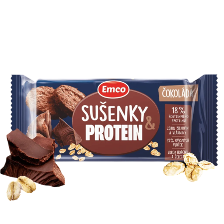 Mâncare pentru călătorii Emco Ovesné sušenky s čokoládou a proteinem 60g