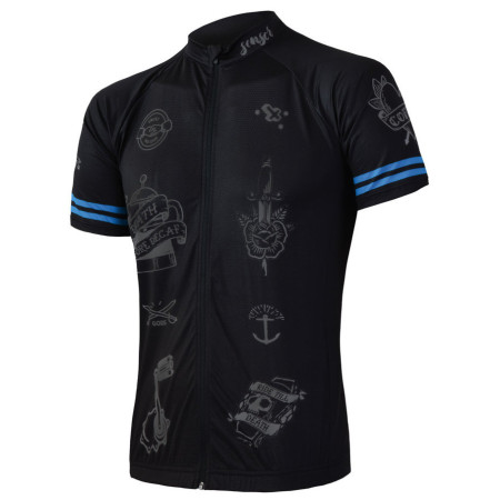 Tricou ciclism bărbați Sensor Cyklo Tattoo negru