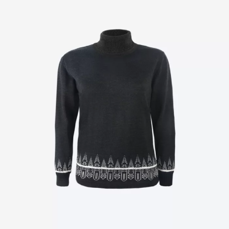 Pulover pe gât femei Kama 5052 gri graphite