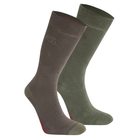 Șosete Craghoppers NosiLife Twin Pck Socks verde/maro WdldGr/WldOl