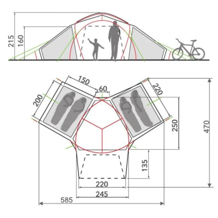 Cort de familie - 4 persoane Vaude Badawi 4P