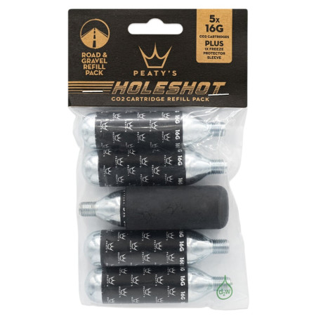 Pompă Peaty´s Holeshot Co2 Bombičky 5 Ks - Road & Gravel negru