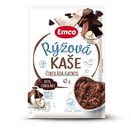 Piure Emco Terci de orez - ciocolată și cocos 45 g