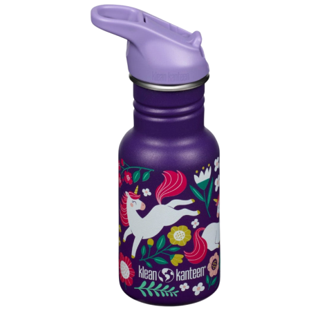 Sticlă copii Klean Kanteen Kid Classic Narrow 12oz (w/Flip Seal Sport Cap) violet leaping unicorns