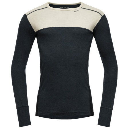 Tricou funcțional bărbați Devold Lauparen Merino 190 Shirt Man negru/alb RAW WHITE/INK/BLACK