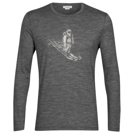 Tricou bărbați Icebreaker Tech Lite II LS Tee Skiing Yeti gri