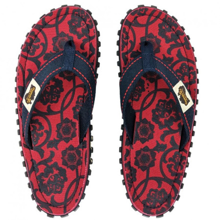 Șlapi Gumbies Islander Flip-Flops - Red & Blue Rose