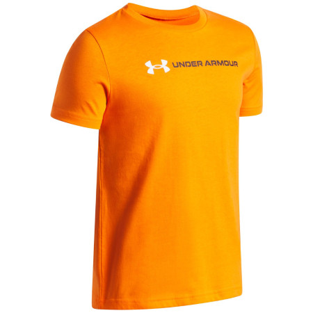 Tricou funcțional copii Under Armour UA B Logo Wordmark SS Outrageous Orange