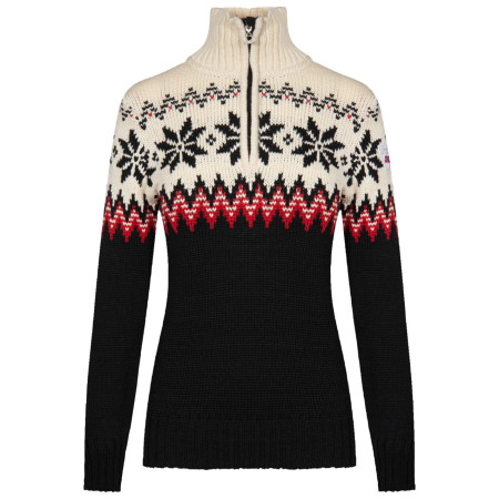 Bluză femei Dale of Norway Myking Fem Sweater negru Black Raspberry Offwhite