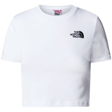 Tricou femei The North Face Essential Cropped Slim Short Sleeve Tee alb TNF WHITE
