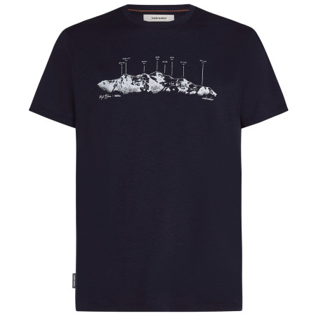 Tricou bărbați Icebreaker Men Merino 150 Tech Lite SS Tee The Peaks albastru închis Midnight Navy