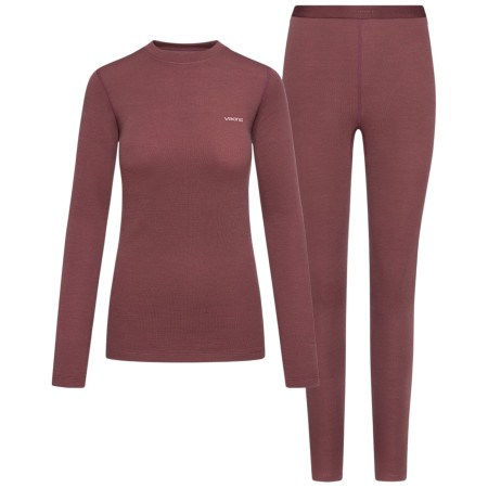 Lenjerie termică femei Viking Meriboo Lady Set roz pink
