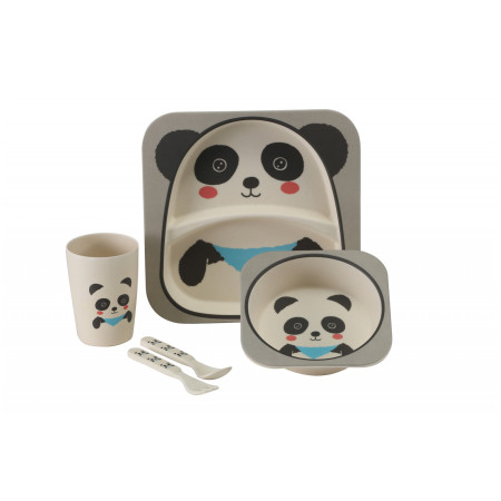 Set expus copii Vango Bamboo Panda Kids Set alb/gri
